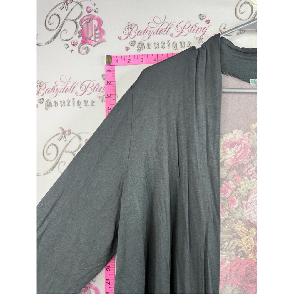 Pleione cardigan flowers Black Open Front Cardigan with Floral Back Panel - Picture 5 of 9